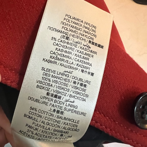 Brand new AUTHENTIC BURBERRY virgin wool and cashmere blend red-orange coat US8 - Picture 6 of 10